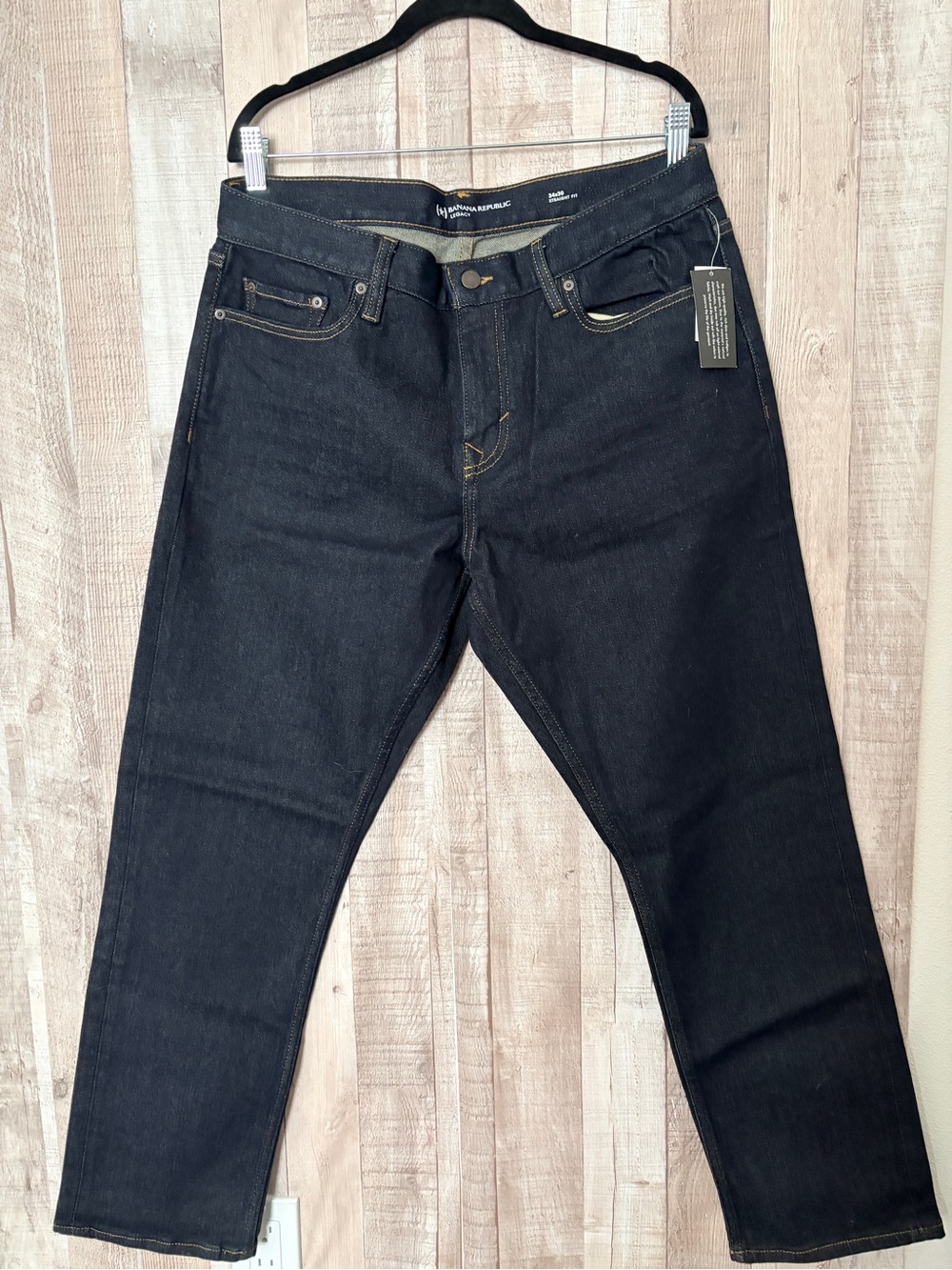 Banana Republic Men’s Dark Black Straight Jeans